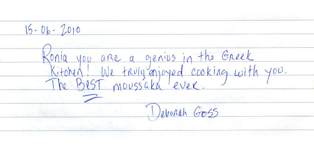 Reviews from the cooking lessons in Sifnos