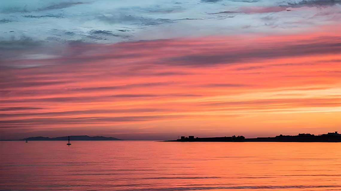 paros cruise with sunset colors