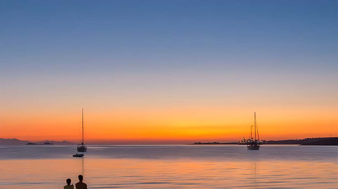 sunset from paros cruise